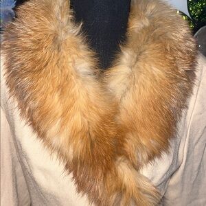 Marvin Richards Cream Blazer with Tan REAL FOX Fur Collar